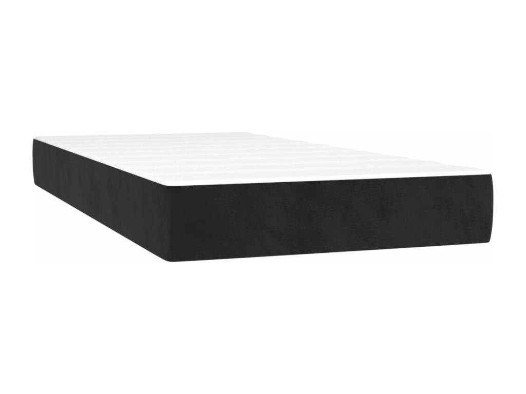 Sommier à Domopure de lit avec matelas noir 120x190 cm velours IMWZ54448