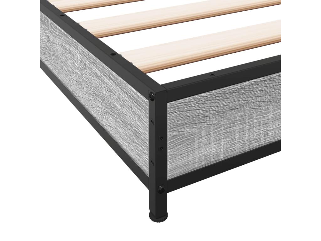 Cadre de lit sans matelas Domopure gris 150x200 cm KPDT48041