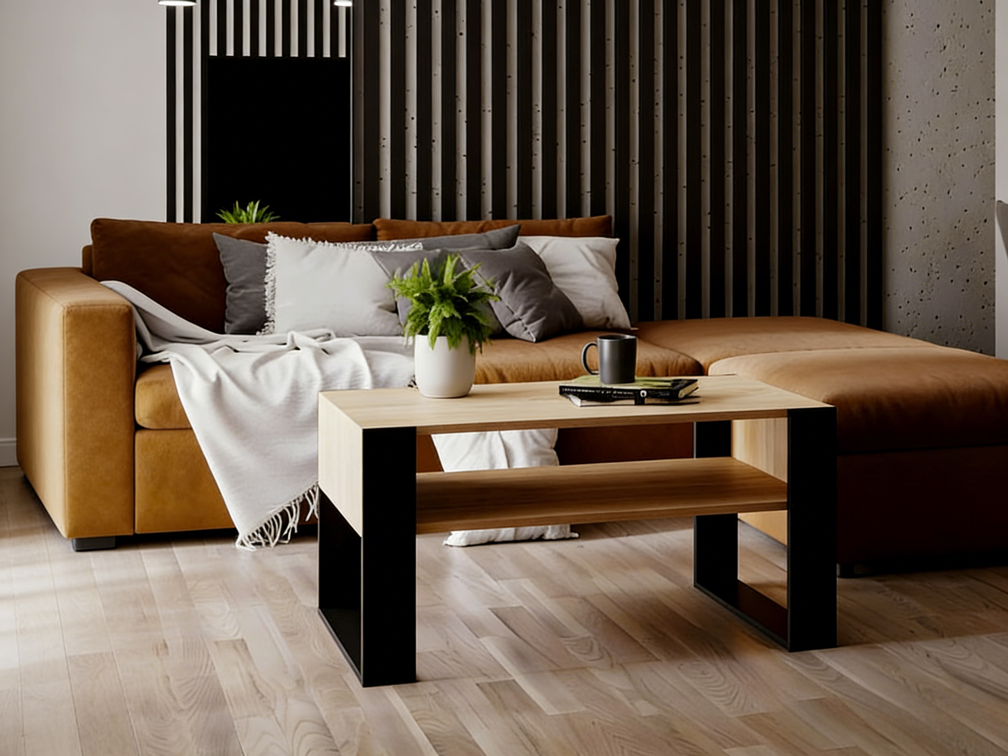 Table basse Domopure 92 Bardolino Chêne / Noir RJRB67056