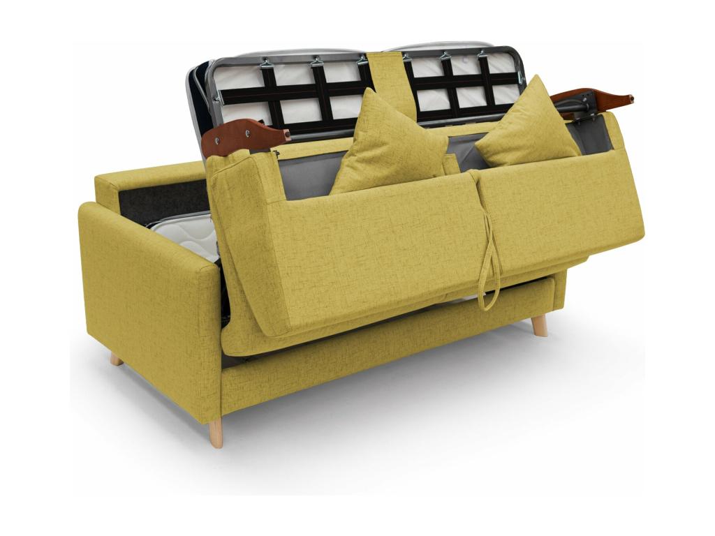 Chicyla Canapé lit convertible en tissu FELIS imperméable T03 200 cm mat- 160x197 jaune QWBF06123