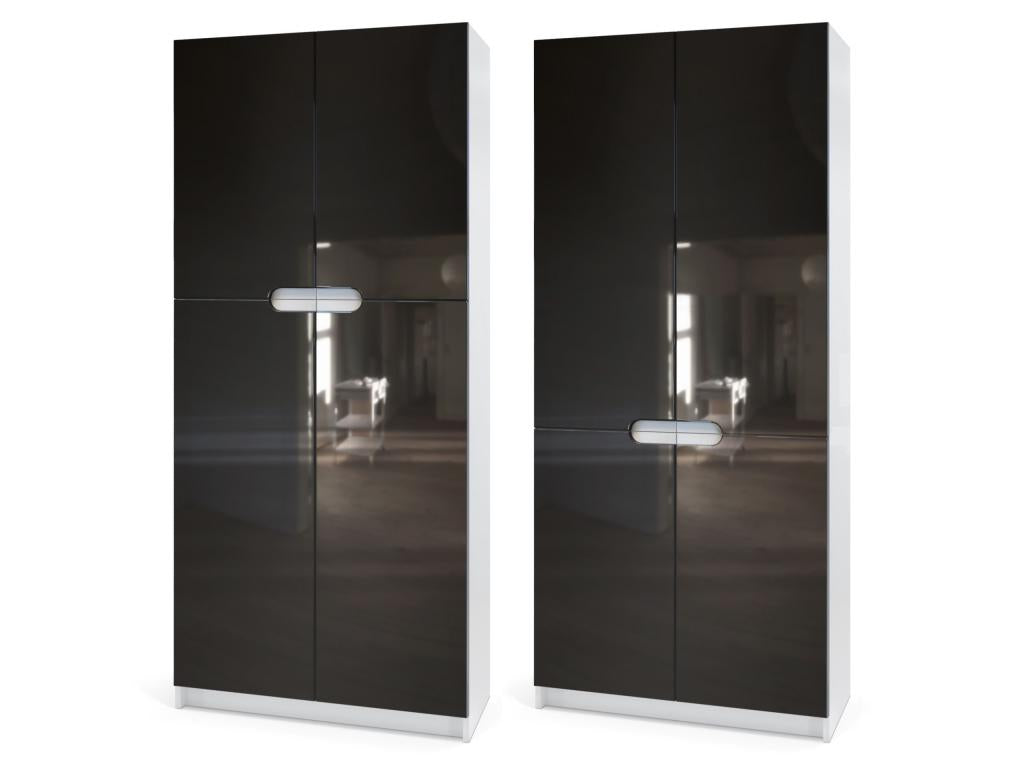 Armoire De Bureau Blanc Mat Et Aspect Chêne Nordique LxHxP 82x185x37 GJJT54731