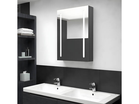 Grey LED mirrored bathroom cabinet 50x13x70 cm OYJC31585