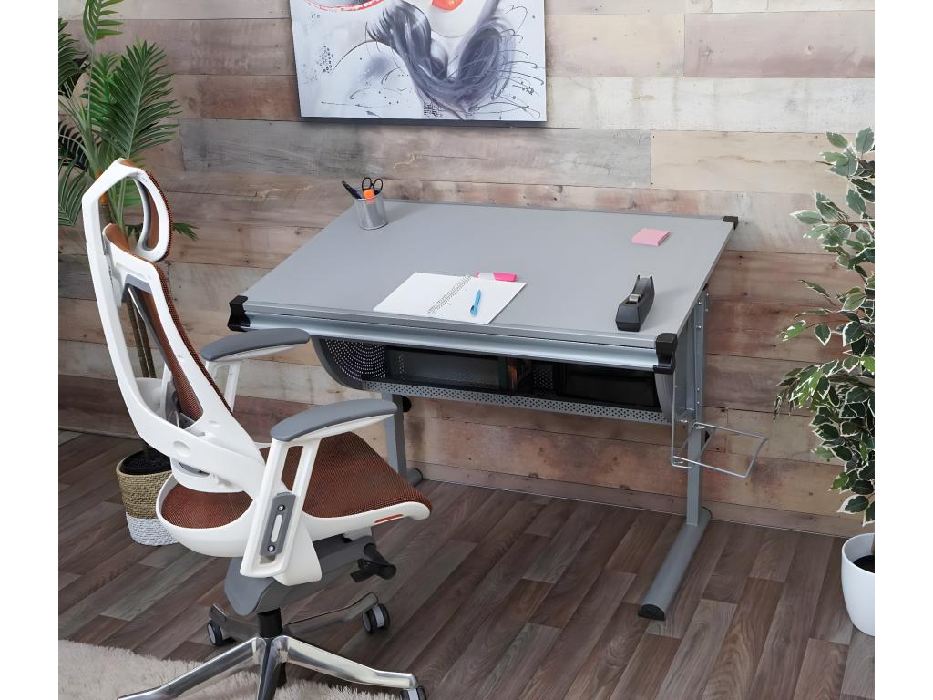 Bureau pour enfants/jeunes Bureau d'écolier Bureau de bureau Domopure réglable en hauteur inclinable EQQJ58199