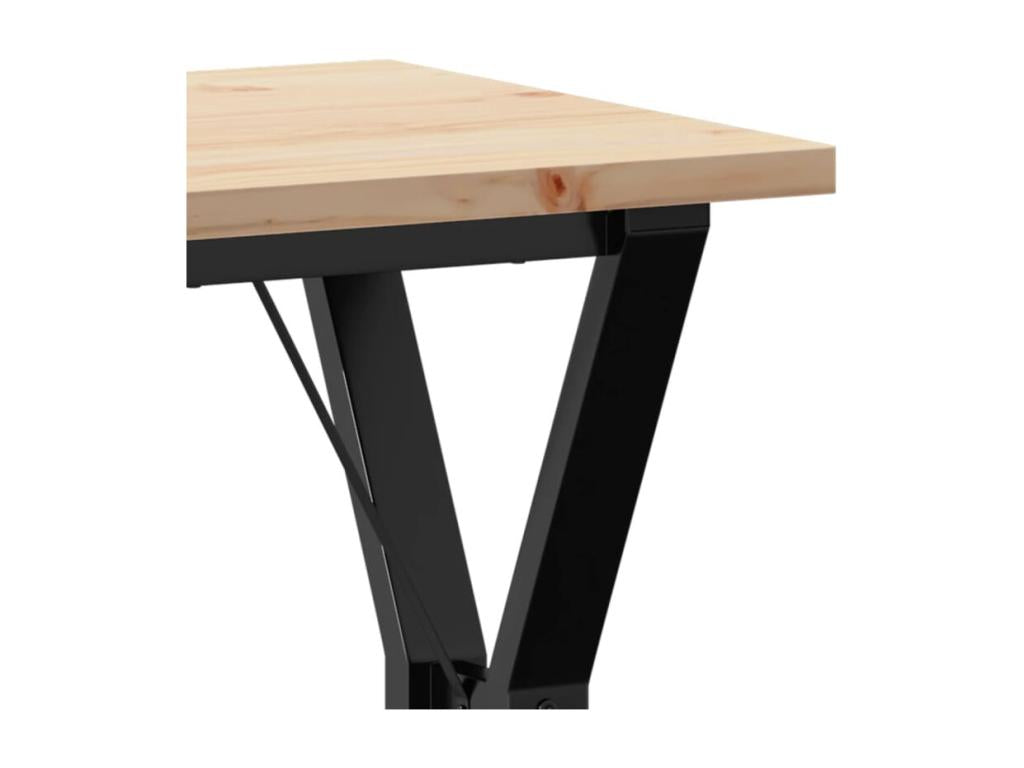 Table à manger cadre en Y 50x50x75.5cm bois de pin massif fonte UVOH13611