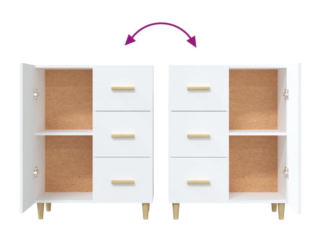 Buffet blanc 69.5x34x90 cm bois d'ingénierie QKYO55391