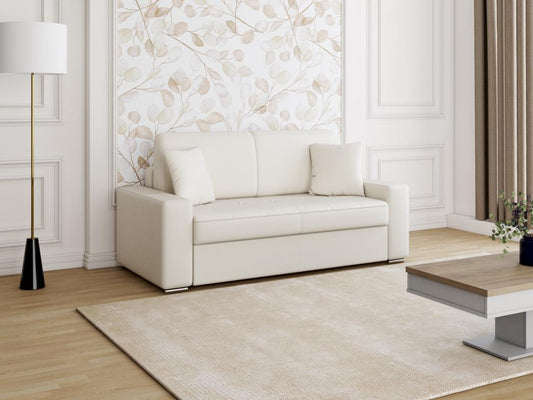 Chicyla 2-seater express convertible sofa in faux leather - White - 120 cm sleeping area - 18 cm mattress UAMN11015