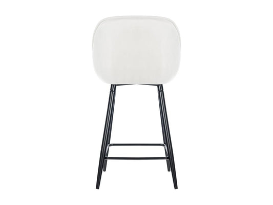 Tabourets de bar - Velours / Métal - Blanc crème - Domopure 76 NZEB41024
