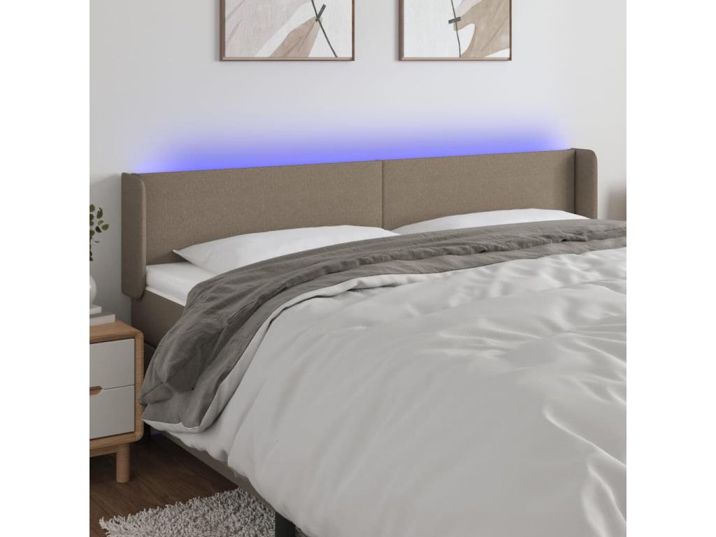Tête de lit à LED Chicyla 203x16x78/88 cm Tissu EHJV07039