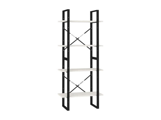 Bibliothèque à 4 niveaux Blanc 60x30x140 Bois de pin massif RHKK18025