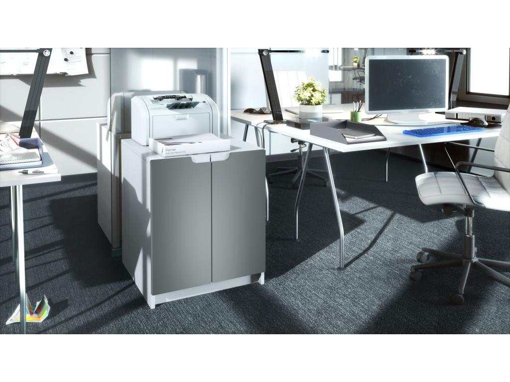 Armoire De Rangement Blanche Mat Et Graphite lxhxp 51x60.5x54 CKSD87923