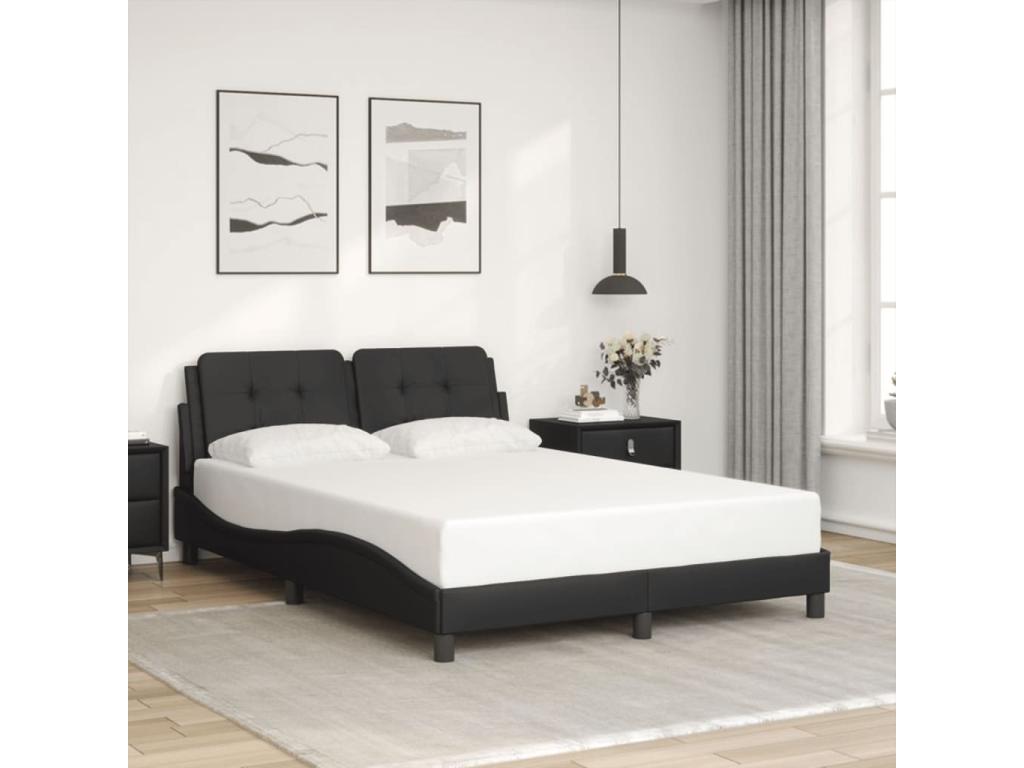 Cadre de lit avec LED sans matelas noir 140x200 cm LGAW47597