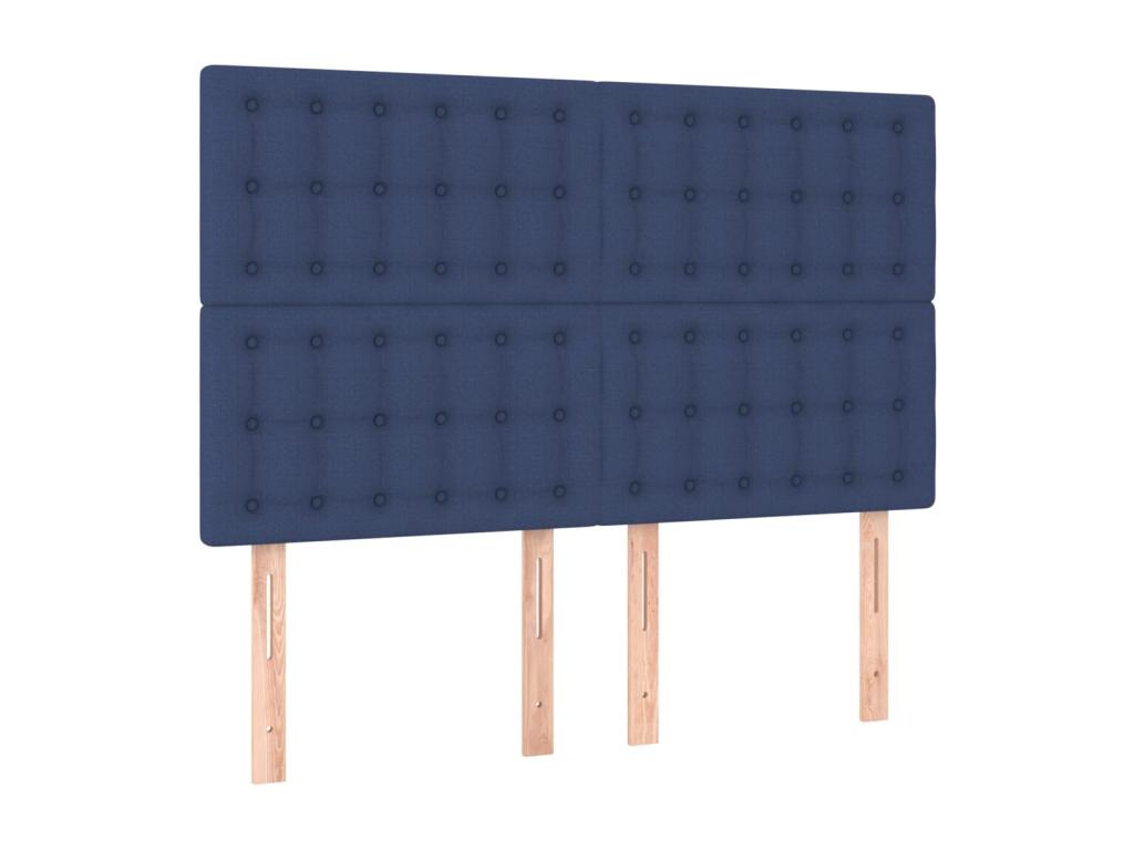 Lit à sommier tapissier avec matelas Bleu 140x200 cm Tissu OOFS69262