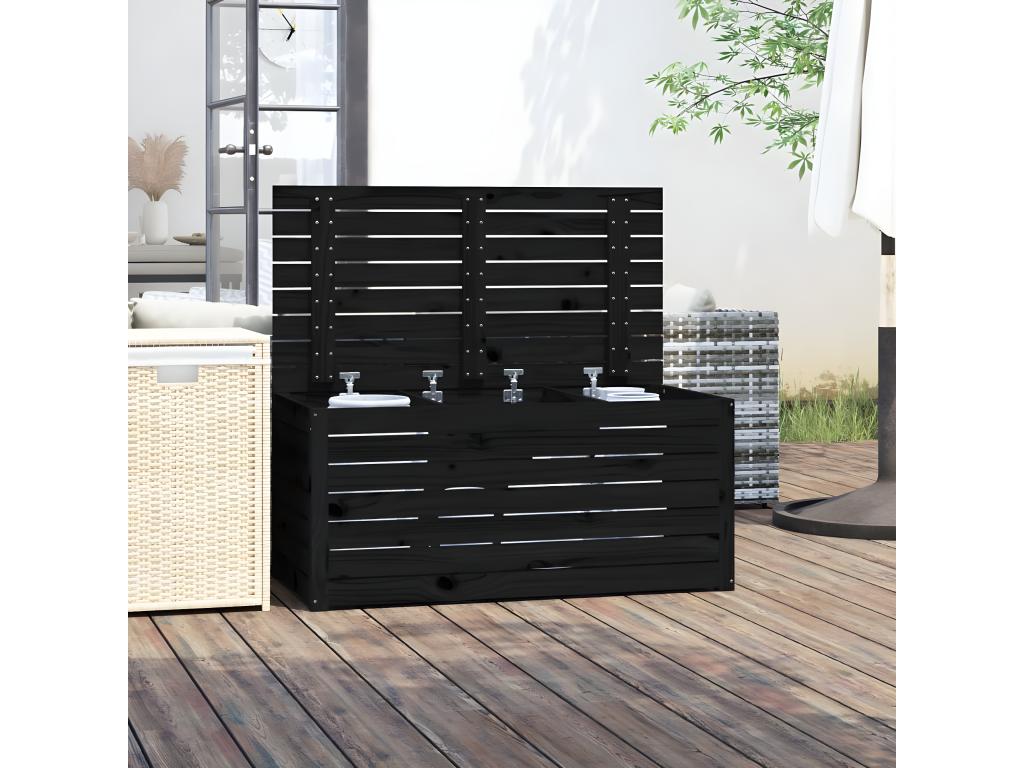 Boîte de jardin noir 101x50.5x46.5 cm bois massif de pin VEQO94819