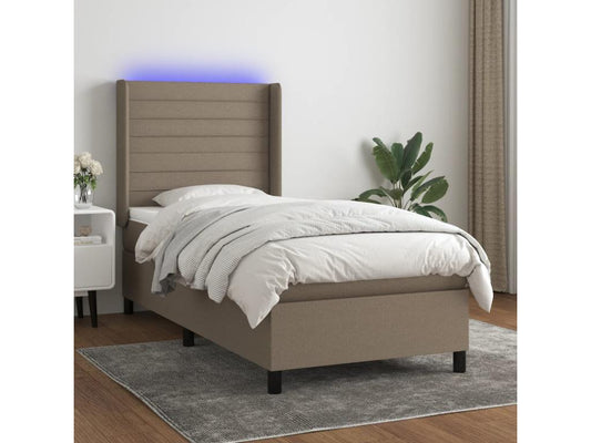 Chicyla bed base with mattress and LED lighting, 80x200cm, Fabric IIRT48508