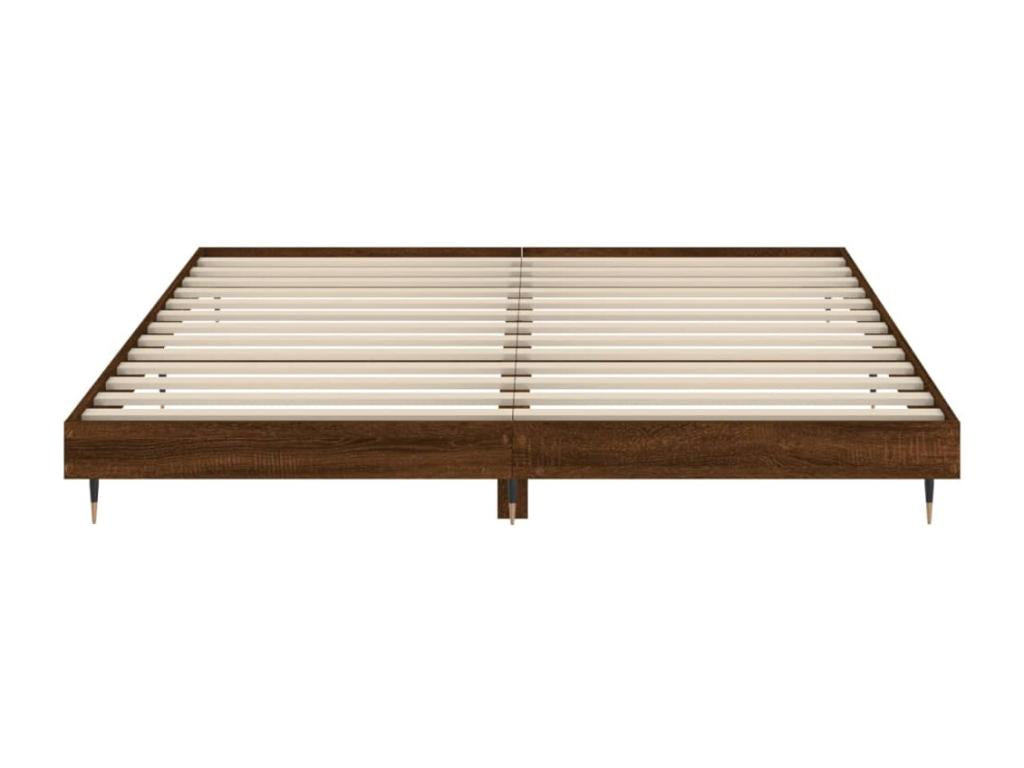 Cadre de lit chêne marron 180x200 cm bois d'ingénierie SBYU29648