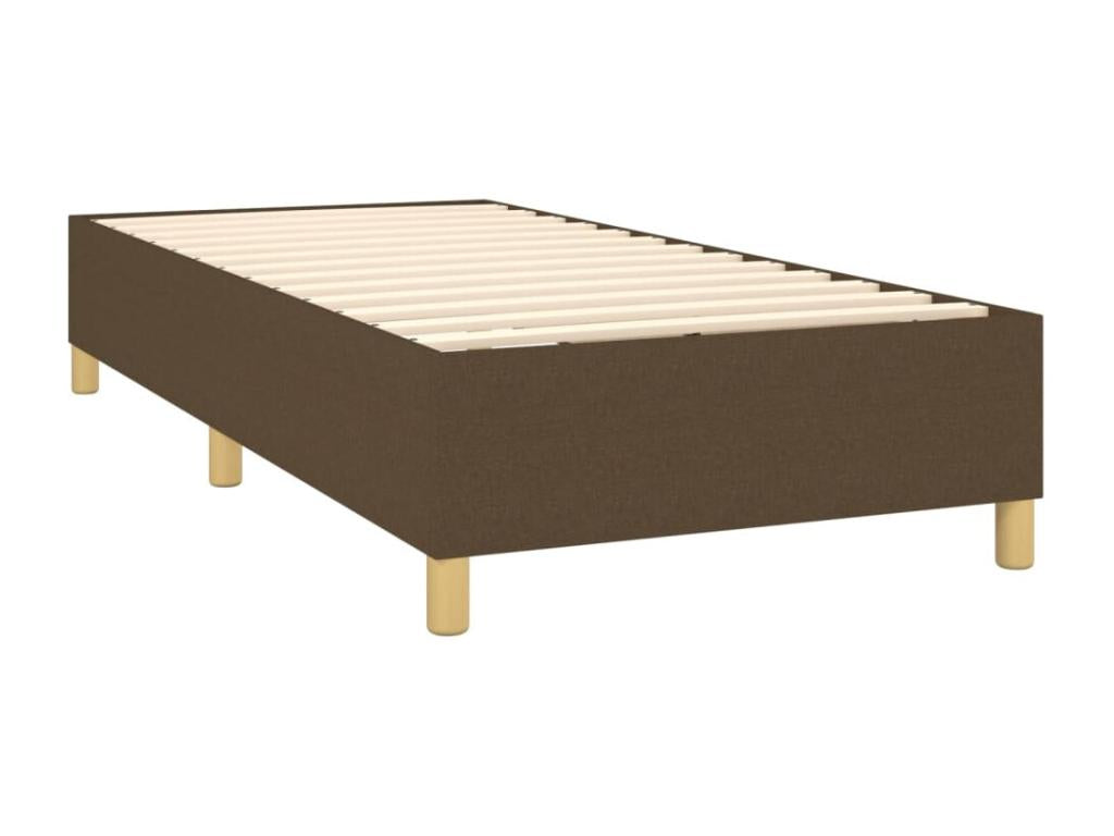 Sommier tapissier et matelas et LED Marron foncé 90x200cm Tissu DJFH88066