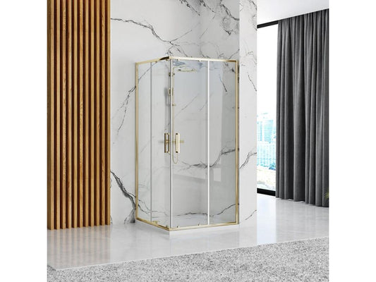 Cabine De Douche Domopure Punto 90x90 Gold Receveur De Douche Domopure White UVXE22112