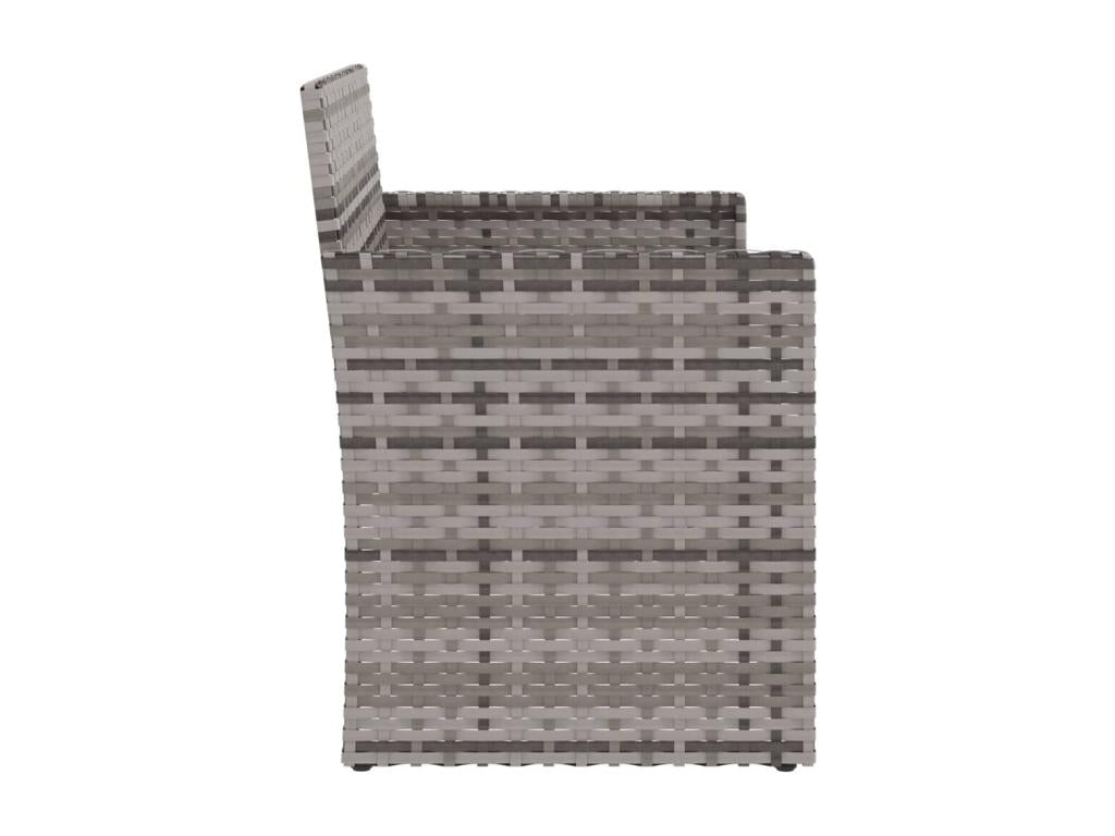 Banc de jardin avec coussins Gris 105 cm Résine tressée YYOB41211