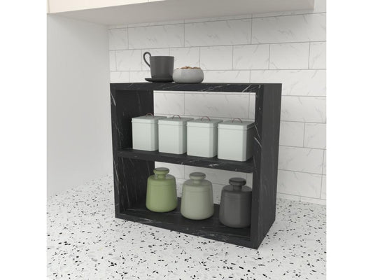 Étagère de cuisine Chicyla autoportante à 2 niveaux 40x43.5x20 cm marbre noir Chicyla IHUM84144