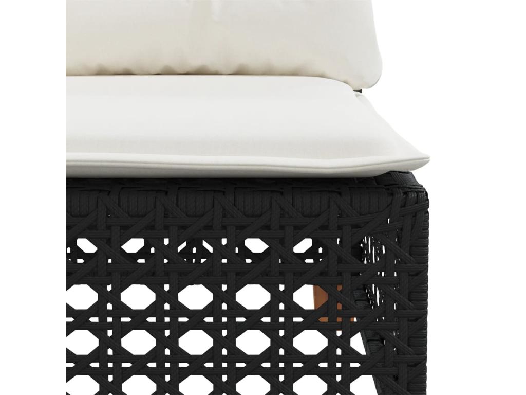 Salon de jardin 9 pcs avec coussins noir résine tressée PUOQ22009