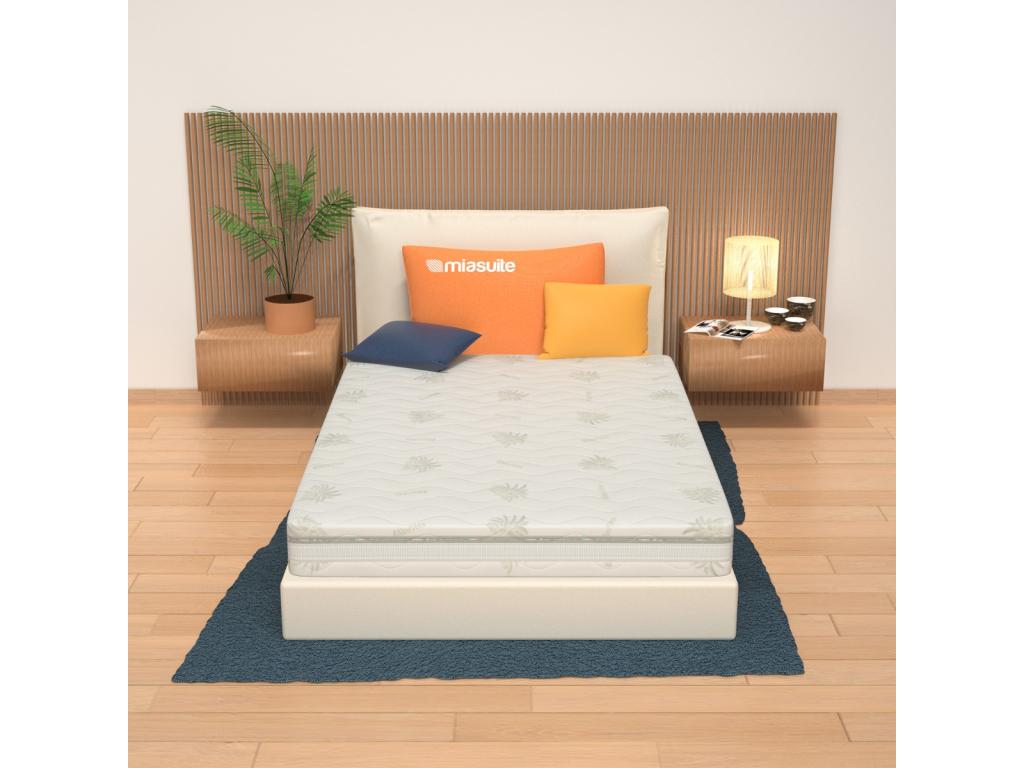 Matelas Domopure 120x190 hauteur 25 cm - Housse amovible revêtement Aloe Domopure - Evolution VLHS90028