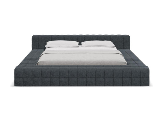 Upholstered bed in bouclé fabric 160x200 - steel - Domopure AJEL67615