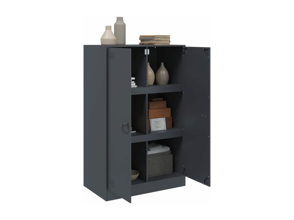 Buffet anthracite 67x39x107 cm acier MSDA47275