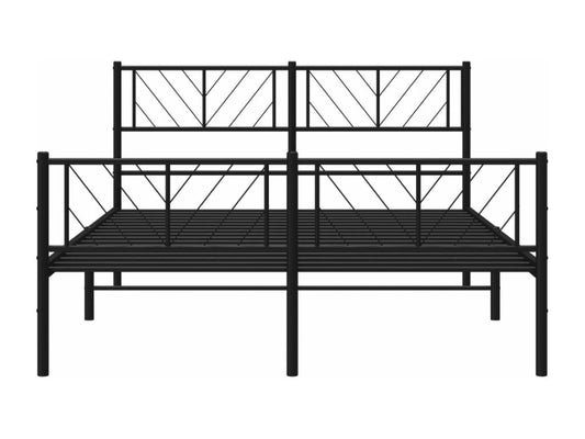 Cadre de lit métal avec tête de lit-pied de lit noir 120x190 PUBD94915
