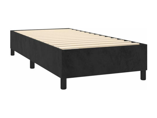 Lit à sommier tapissier avec matelas Noir 90x200 cm Velours DMXU00601