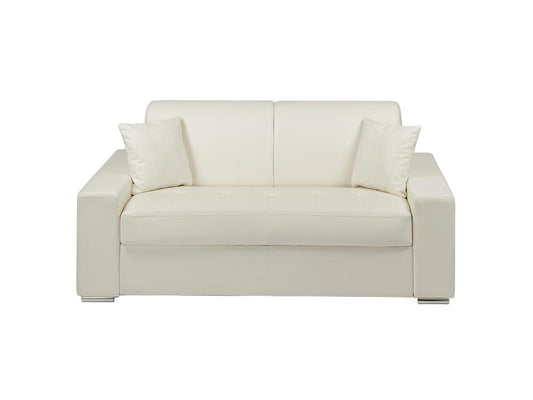 Canapé 2 places convertible express en simili Chicyla - Blanc - Couchage 120 cm - Matelas 18 cm UAMN11015