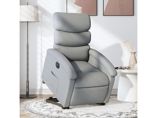 Fauteuil inclinable électrique gris clair tissu OKFF82873