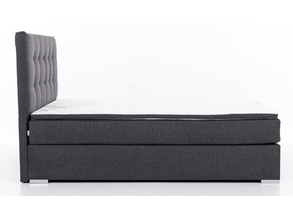 Lit boxspring simili cuir marron avec matelas et surmatelas Kavin-160x200 TUFB47114