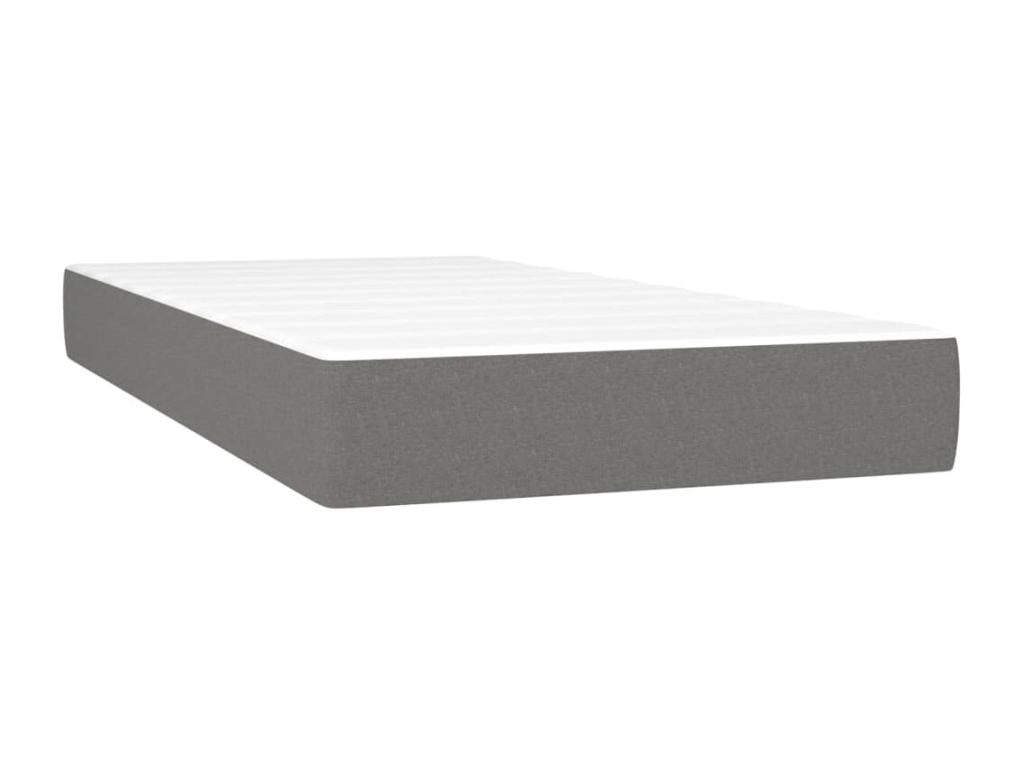 Lit à sommier tapissier avec matelas Gris foncé 80x200 cm Tissu VFKE12025