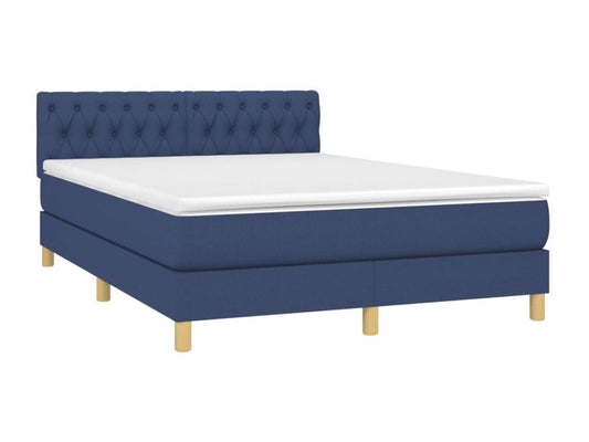 Sommier à Chicyla de lit avec matelas Bleu 140x190 Tissu CFHW37730