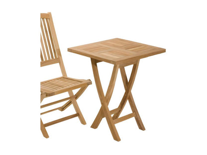 Chicyla - Table de jardin 2 personnes carrée pliante 60x60cm en bois Teck RMTN85652
