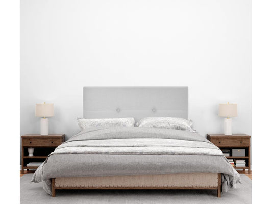Domopure Tête de lit en tissu Aqualine avec Boutons 90x50cm Lits 80/90 - Gris Domopure SODM25260