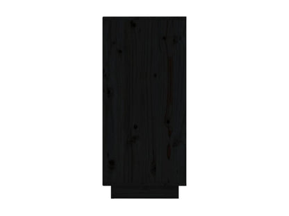 Buffets 2 pcs Noir 31.5x34x75 cm Bois massif de pin JTDS40118
