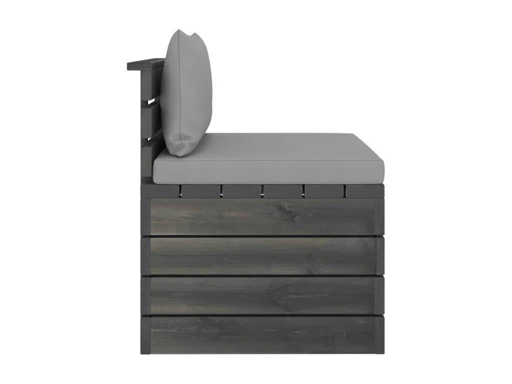 Salon palette de jardin 2 pièces avec coussins Bois de pin massif MDED34757