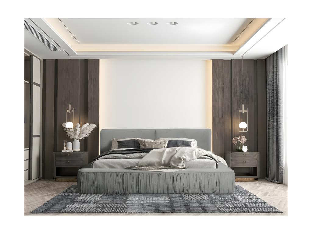 Lit coffre 180x200 Couleuris gris - Collection Chicyla XOBQ99678