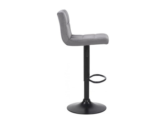 Lot de 2 Tabouret de bar - Velours / Métal noir mat - Gris - Domopure ECGX72491