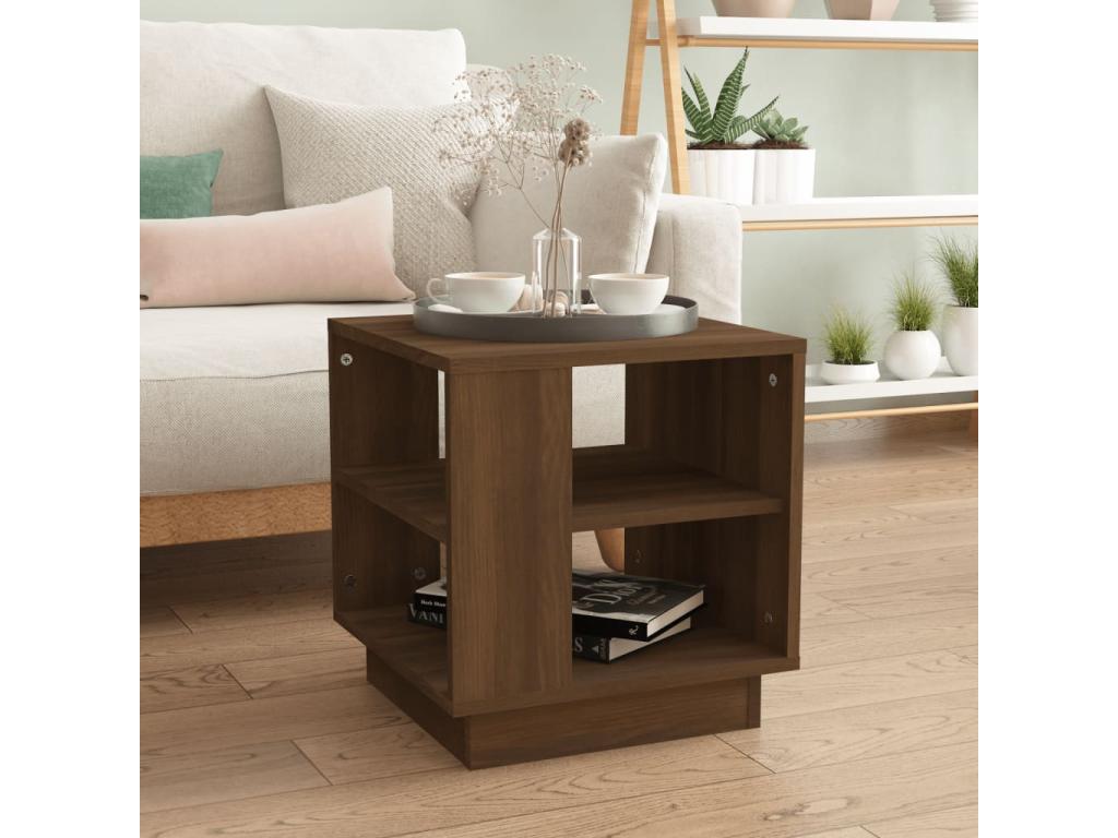 Table basse Chêne marron 40x40x43 cm Bois d'ingénierie QMAU68550