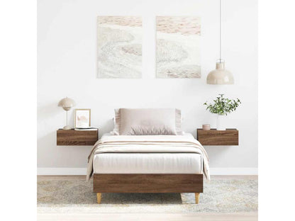 Cadre de lit sans matelas chêne marron 90x200cm bois ingénierie YEQG09321