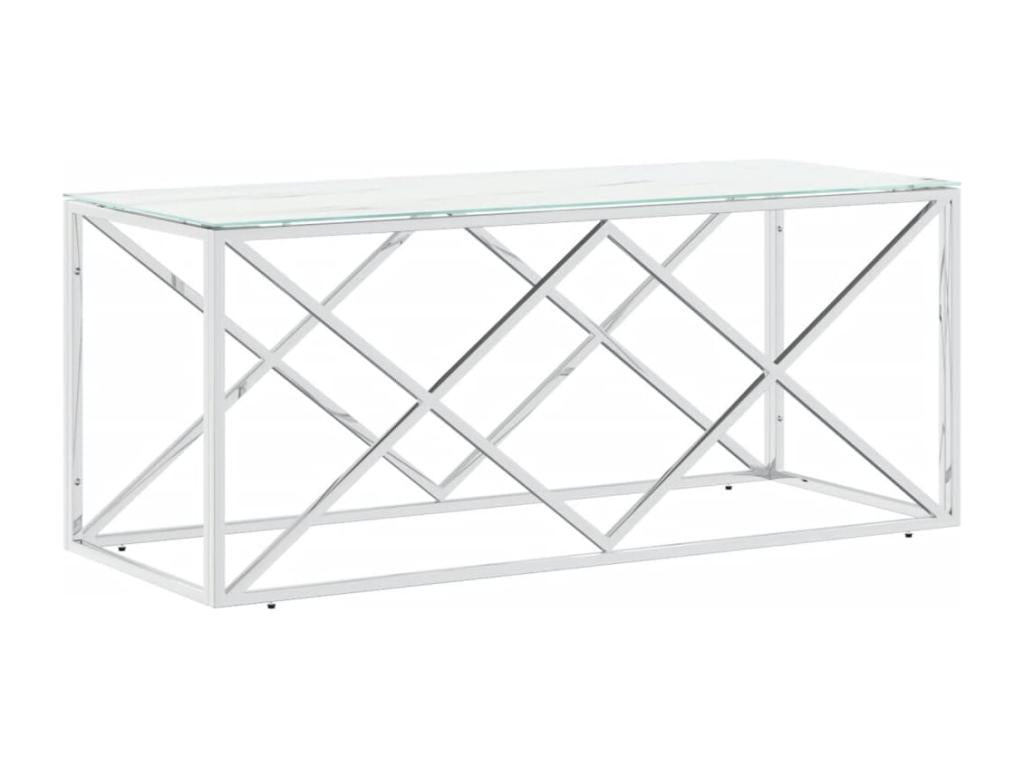 Table basse 110x45x45 cm acier inoxydable et verre VDSV16892