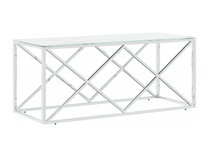 Table basse 110x45x45 cm acier inoxydable et verre VDSV16892