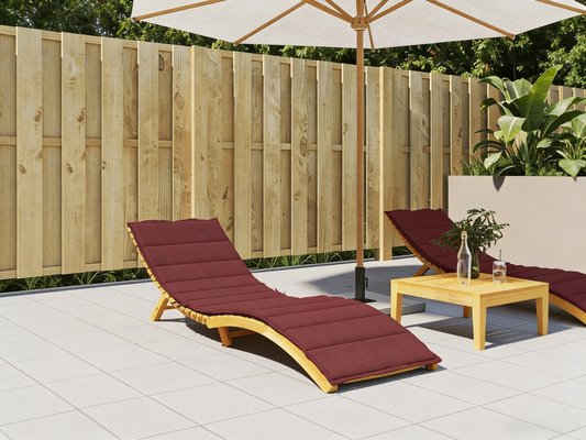 Coussin de chaise longue rouge bordeaux méChicylaé 200x60x4 cm RXRC78309