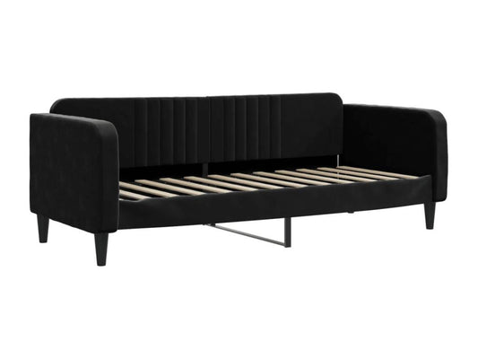 Lit de jour avec lit gigogne noir 80x200 cm velours VCGS32781