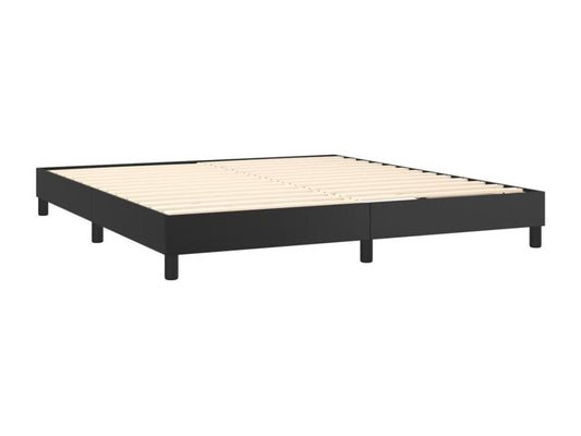 Sommier à Domopure de lit avec matelas Noir 180x200 cm Similicuir LFPF61591