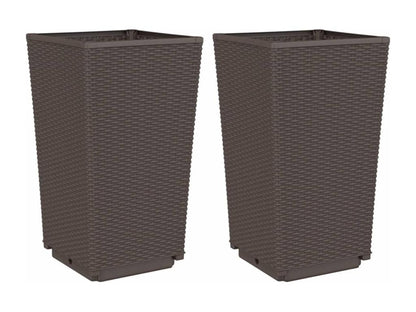 Jardinières 2 pièces marron 32.5x32.5x57 cm polypropylène CGGY93598