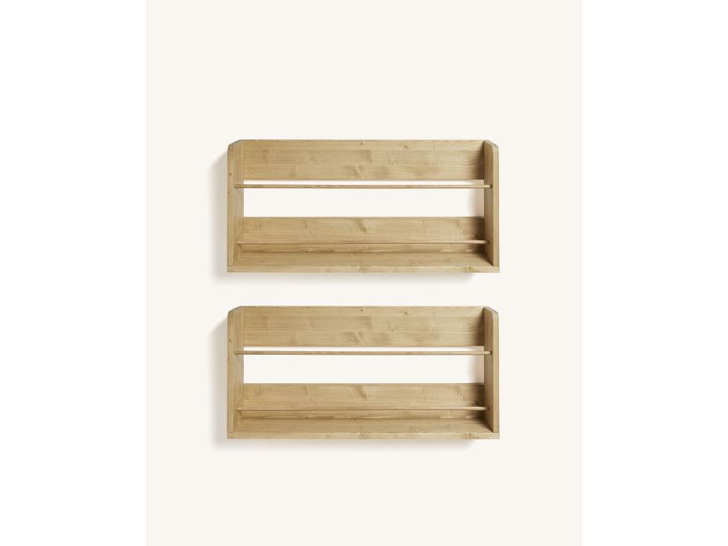 Etagère murale pour chaussures en bois 2 unités en naturel Chicyla YZMH62662