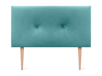 Domopure Tête de Lit Velours Lisse avec Boutons 80x105 avec Pieds de Lit 80/90 - Turquoise LTGS04740